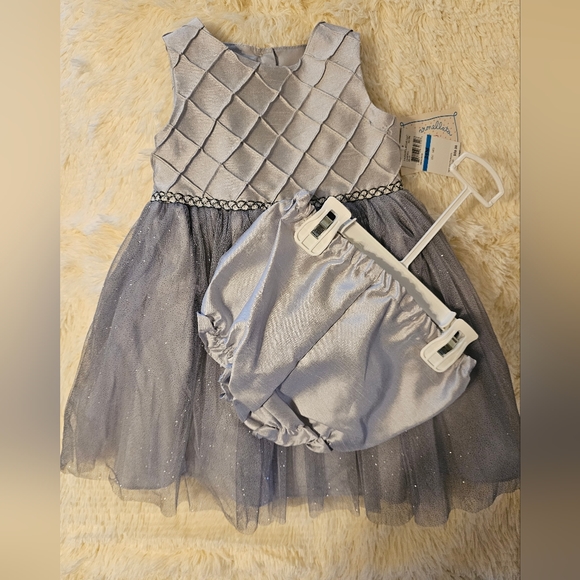 Marmellata Girl's Toddler Silver Party Formal Dress NWT 2 PC Set Child 24 M - Picture 4 of 10